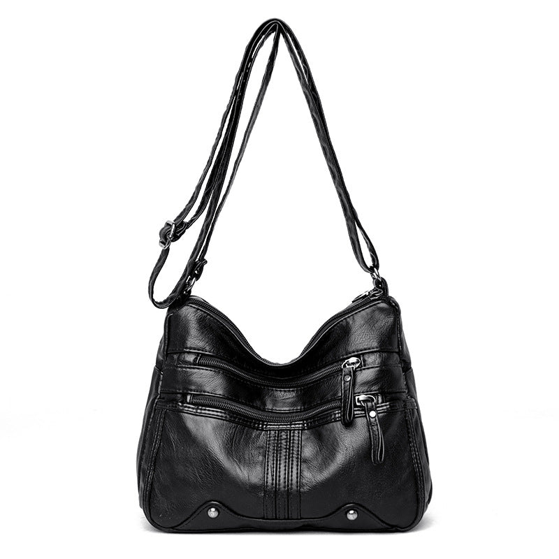Studded Decor Crossbody Bag, Women's Multi Pocket Purse, Fashion PU Leather Shoulder Bag